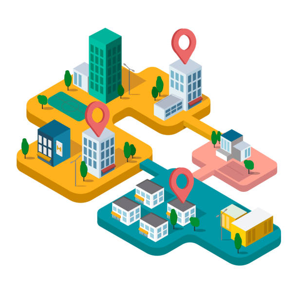 istock Real estate business concept with houses. Isometric vector  illustration with buildings. 959233690