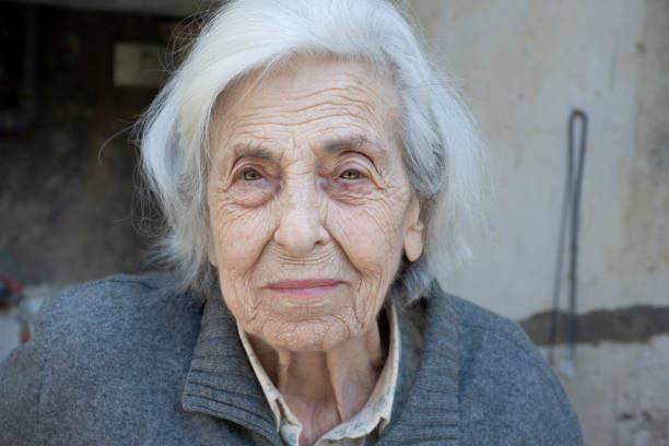 Serene Senior Woman Portrait stock photo