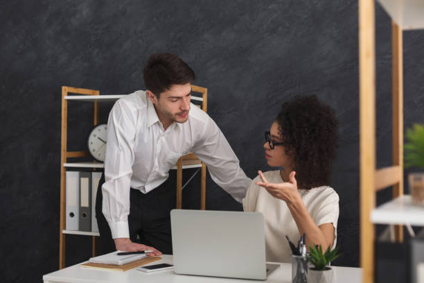 istock Couple of business partners work at modern office 959241384
