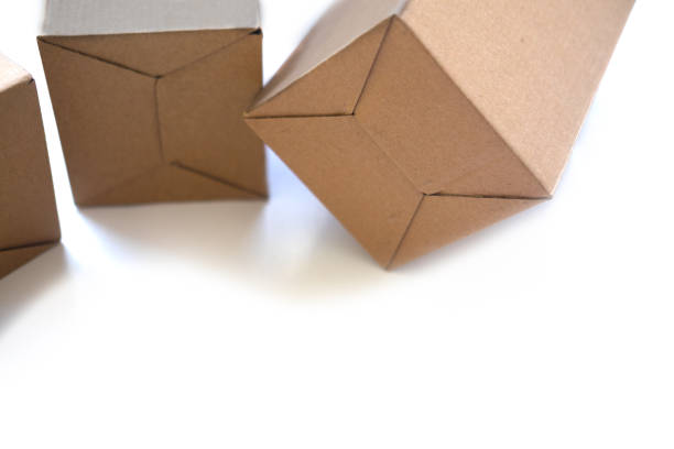 istock Brown tray or brown paper package on white background 959248698