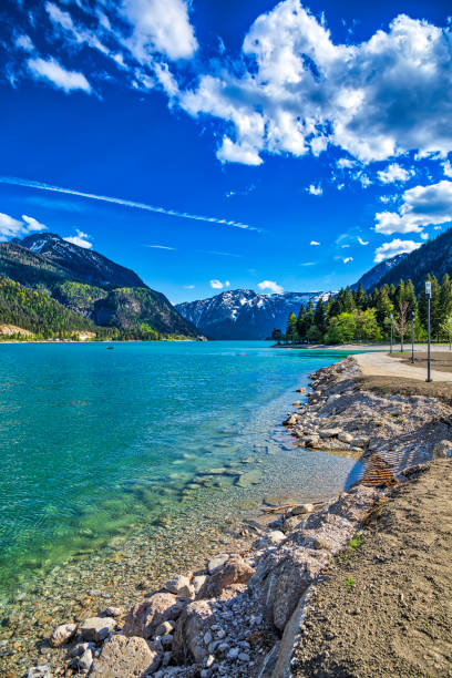 istock panoramic view of the mountain lake (HDRi) 959248914