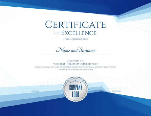 Luxury certificate template with elegant border frame, Diploma design for graduation or completion Luxury certificate template with elegant border frame, Diploma design for graduation or completion certificate templates stock illustrations