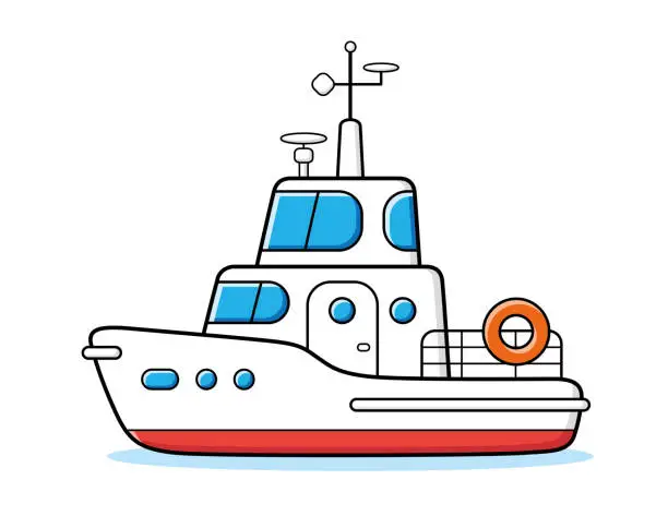 Vector illustration of Motor yacht