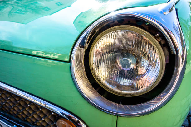 istock headlight of an oldtimer - vintage car 959268830