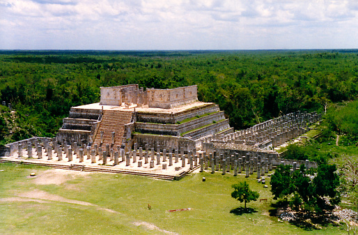 Chichen Itza in Mexico: The Temple of a Thousand Columns (or Temple of Warriors)