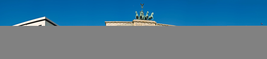 Facade of State Duma of Russia and and the monument to St. George at the Manege square