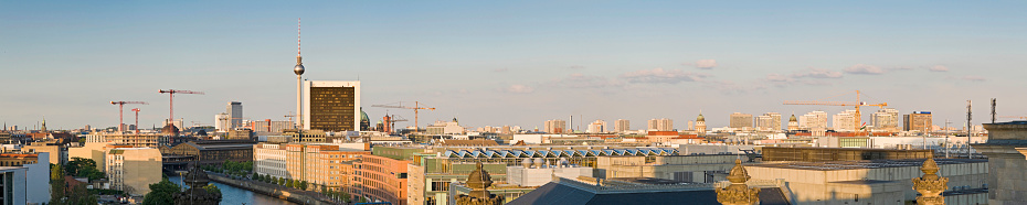 Berlin Germany, night city skyline at Alexanderplatz and Berlin TV Tower