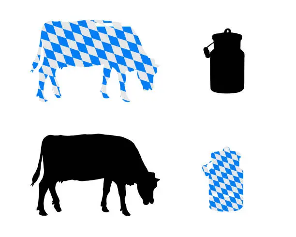 Vector illustration of Bavarian milk cow