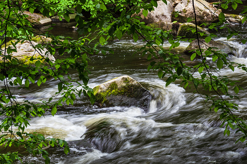 Landscape with river Bode in the Harz area, Germany