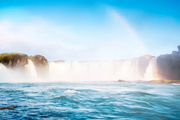 Photo of Magical view of powerful Godafoss cascade.