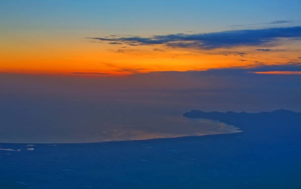 Aerial shot at dawn over Formentor
