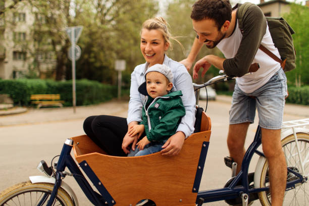 istock Family enjoys cargo bike ride 959304800