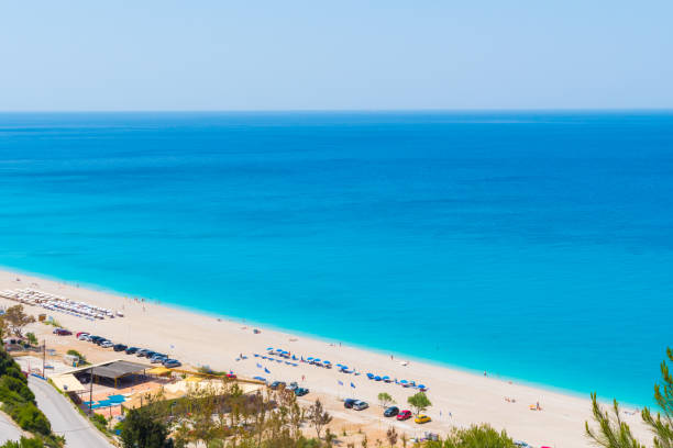 istock Panoramic view of Kathisma beach in Lefkada ionian island in Greece. 959307774