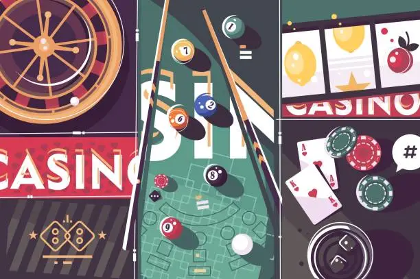 Vector illustration of Gambling game casino abstract background