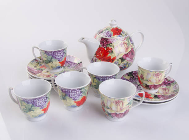 istock tea set or antique porcelain tea set on background 959312868