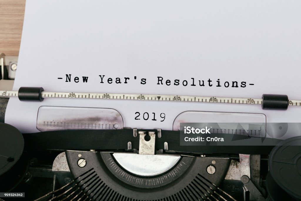 Resolución de año nuevo de 2019 - Foto de stock de Periódico libre de derechos