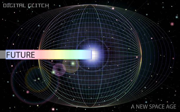 istock Minimalistic shapes, stars and lights for science placards, banners and presentations. 959328230