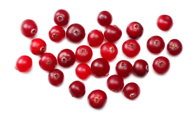 istock Cranberry isolated on white. With clipping path. Full depth of field. top view 959332612