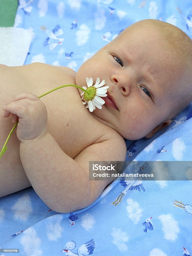 Bébé avec fleurs - Photo de Beauté libre de droits