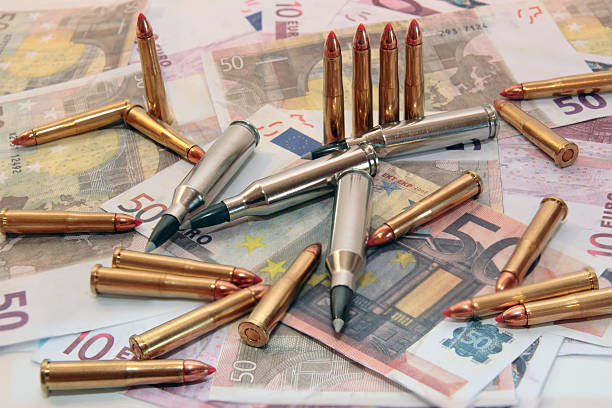 gun crime ammunition stock photo