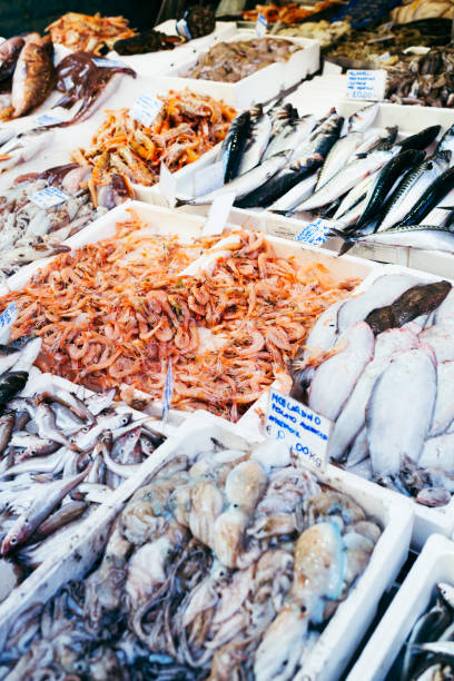 istock Fresh fish in seafood market. 959348344