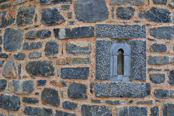 istock Old church wall with window on Greece 959352998