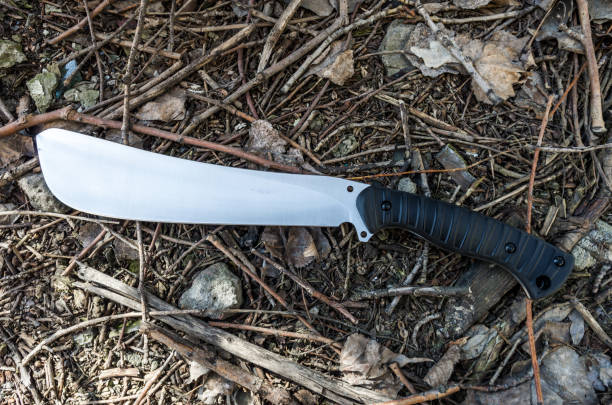 istock The machete knife on the leaves. 959355660