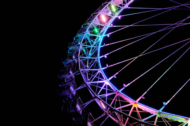 istock Big ferris wheel with festive colorful illumination 959366880