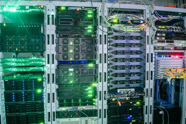 istock Many equipment is installed in the server room of the data center. The central technical site of the Internet provider. The main router is in the rack. 959367726