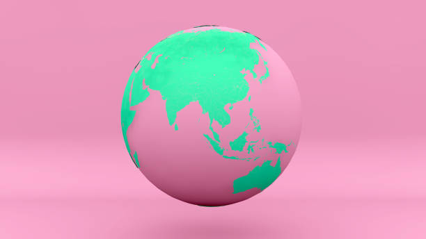 istock globe earth Asia Australia pink green 959371672