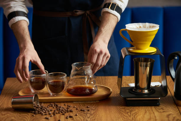 istock Barista prepare coffee at bar counter 959376076