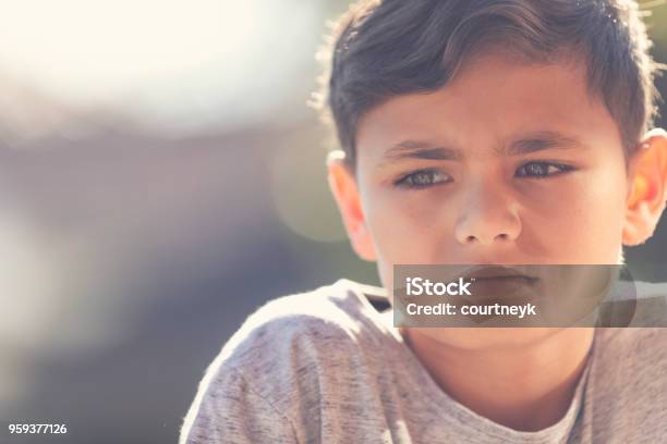 Young Aboriginal Boy Portrait Stock Photo - Download Image Now - Child, Sadness, Loneliness