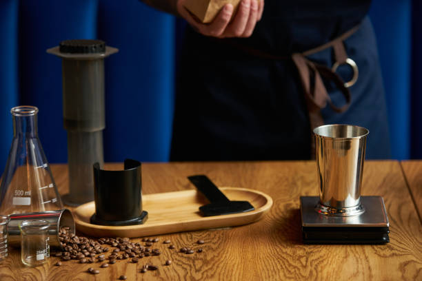 istock Barista prepare coffee at bar counter 959378076