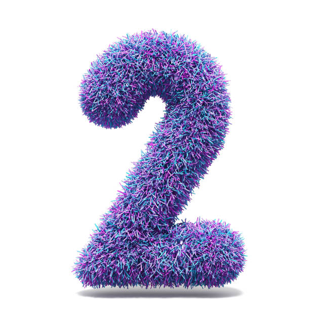 istock Purple faux fur number 2 TWO 3D 959381102