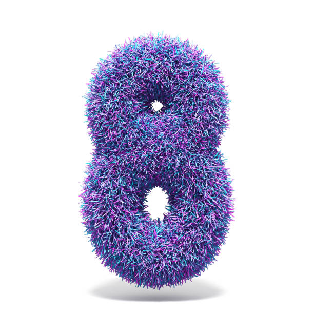 istock Purple faux fur number 8 EIGHT 3D 959381242