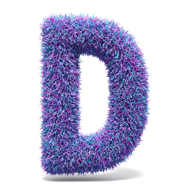 istock Purple faux fur LETTER D 3D 959381322