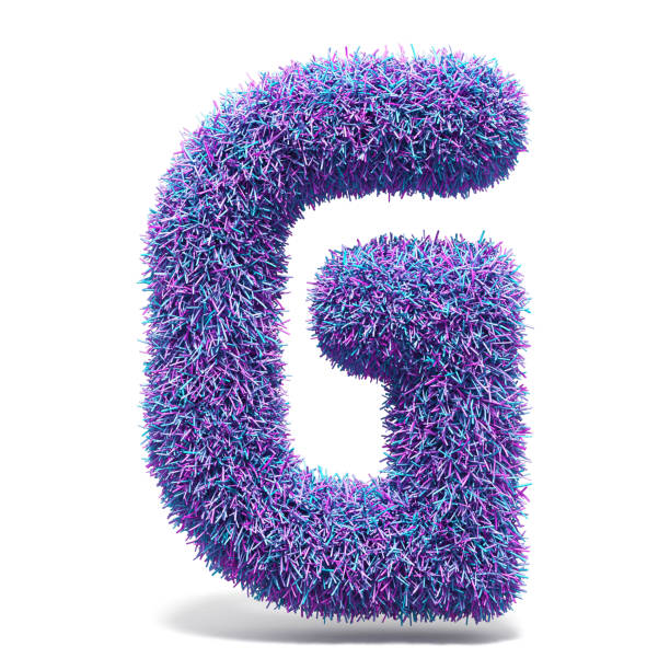 istock Purple faux fur LETTER G 3D 959381370