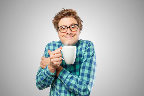 Too much coffee in the morning stock photo