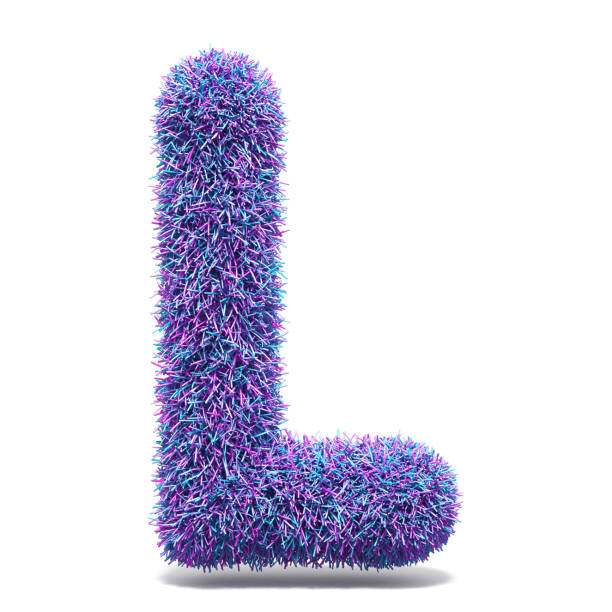 istock Purple fake fur LETTER L 3D 959381504