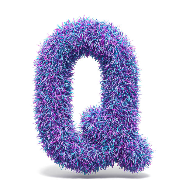 istock Purple faux fur LETTER Q 3D 959381666