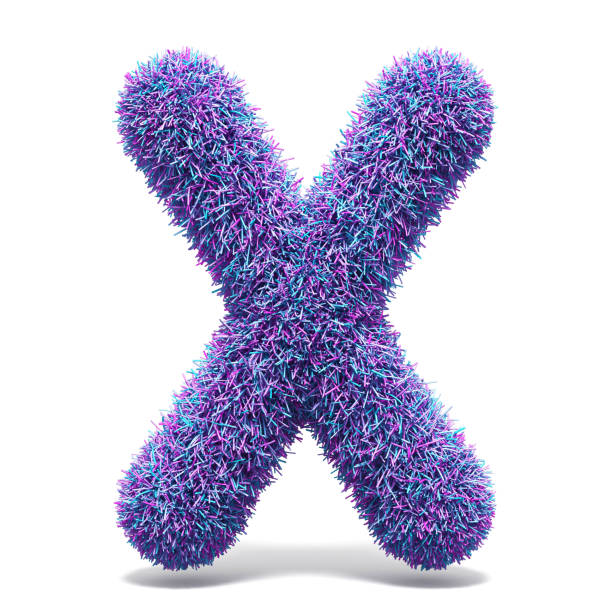 istock Purple faux fur LETTER X 3D 959381778
