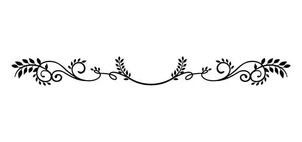 Vector illustration of decorative vintage border illustration (natural plant)