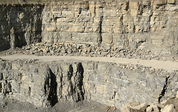 stone pit walls in sunny ambiance