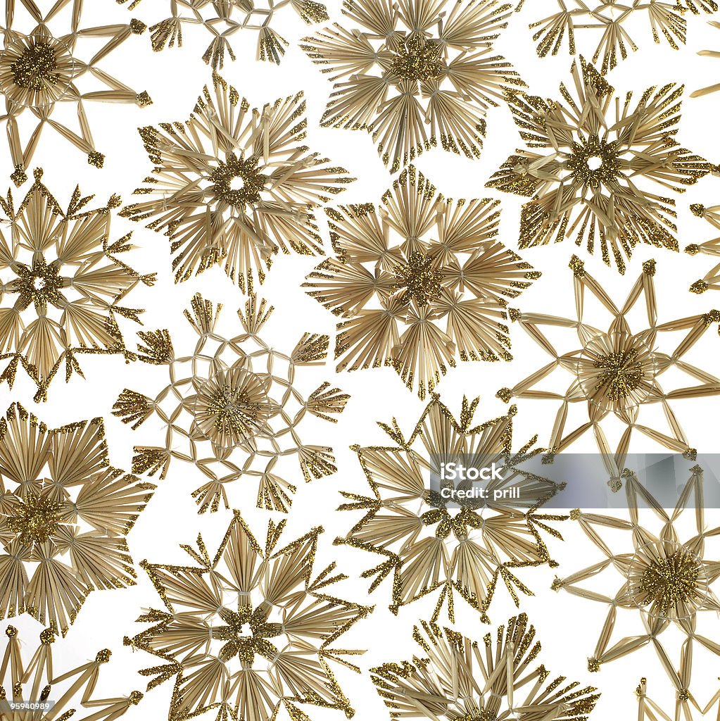 Decorazione con stelle decorativi paglia - Foto stock royalty-free di A forma di stella