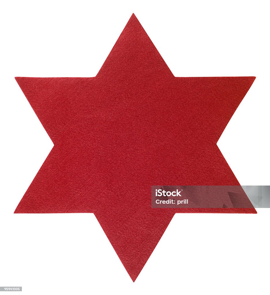 Feltro rosso stella in bianco retro - Foto stock royalty-free di Appuntito