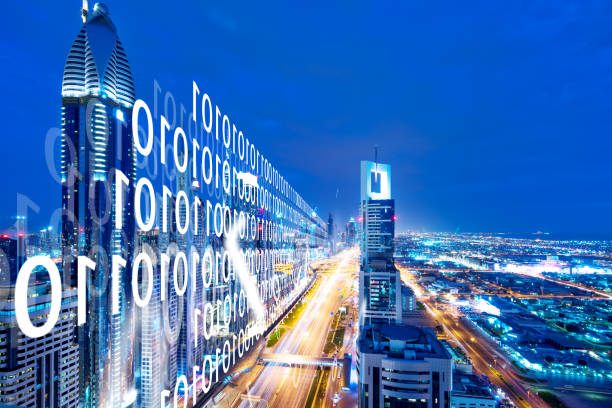 スマート交通 - futuristic dubai city traffic ストックフォトと画像
