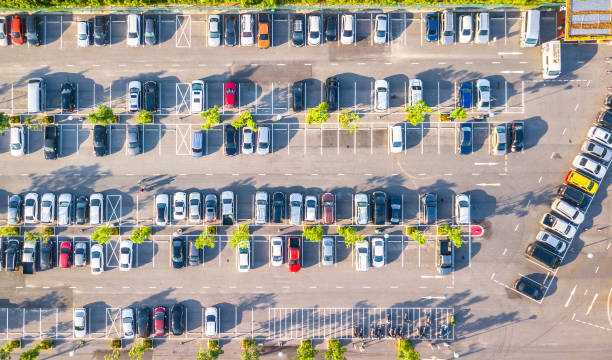 istock Aerial view  Parking lot and car 959429950