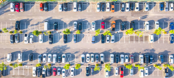istock Aerial view  Parking lot and car 959429952