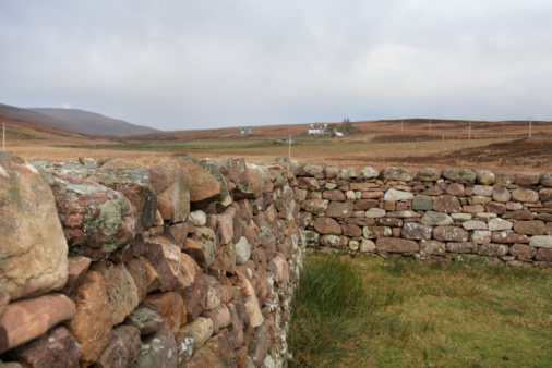 peaceful scenery in Scotlandwith dry stone wall