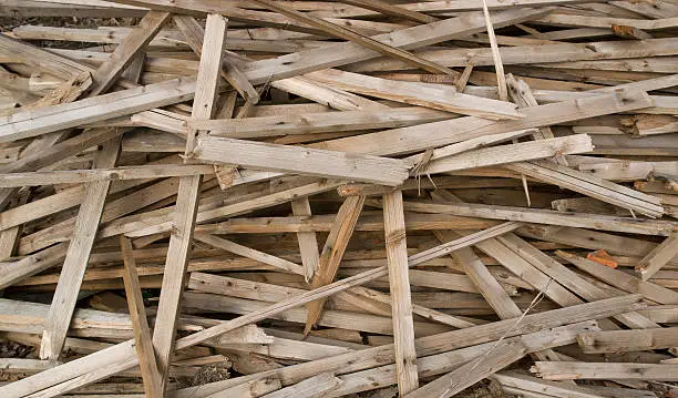 detail of broken wood planks